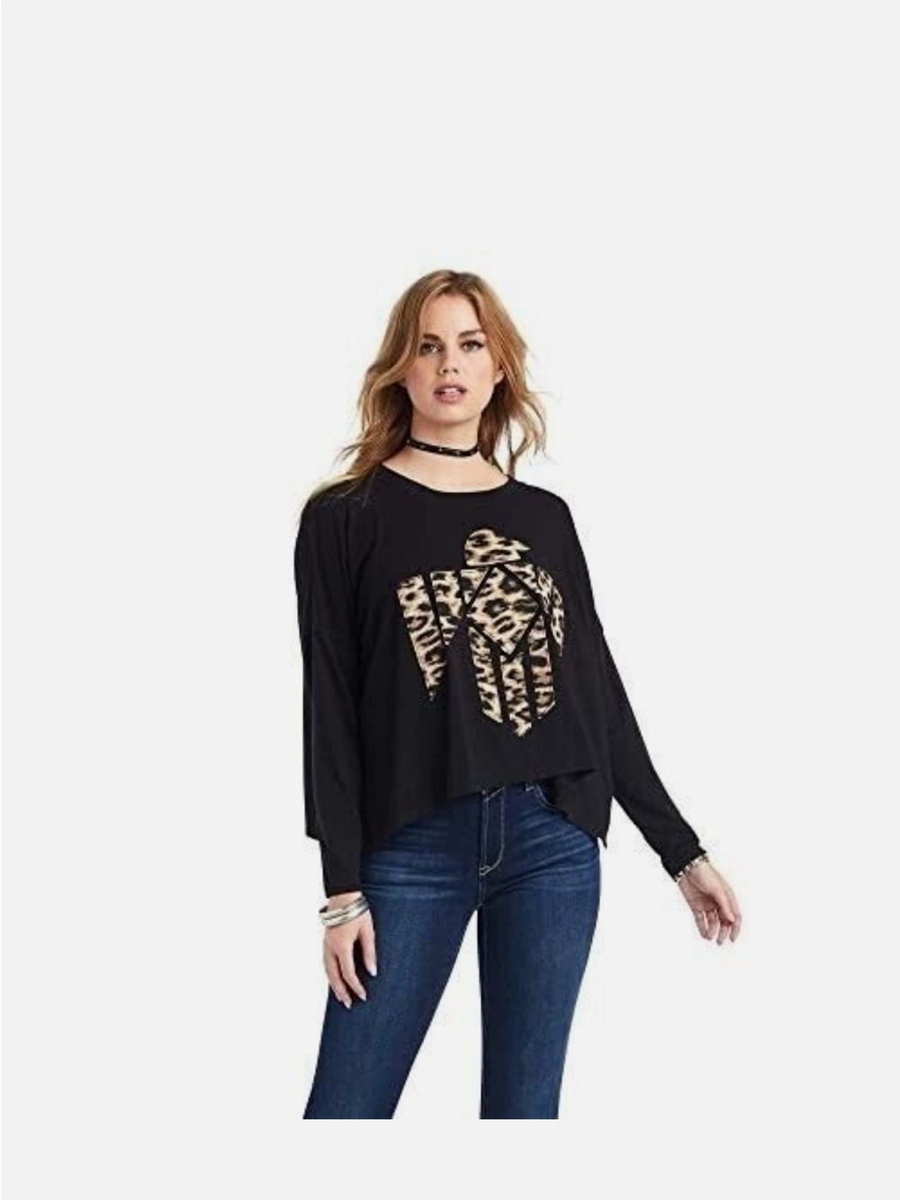 NWT Ariat Jungle Queen Leopard Thunderbird Boxy Doleman Knit Blouse Top size L